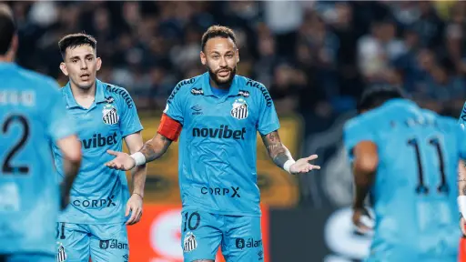 Neymar celebra el gol del Santos en los octavos de final de la Copa de Brasil - Santos FC