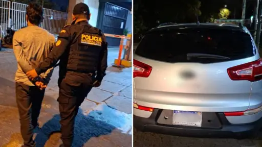 El carro robado fue decomisado para los procedimientos legales correspondientes. ,PNC de Guatemala.