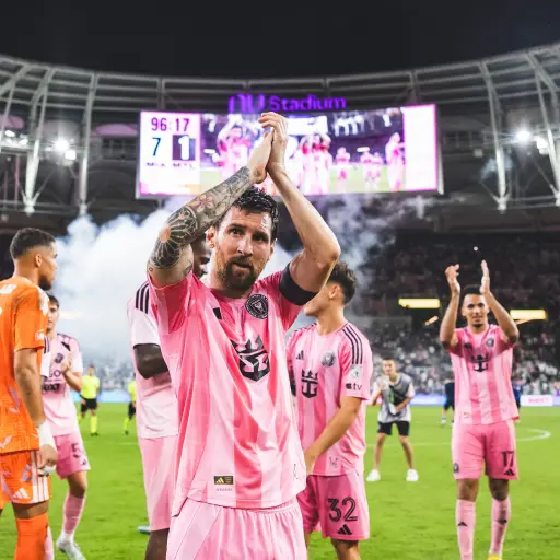 Lionel Messi celebra el triunfo del Inter Miami - Inter Miami