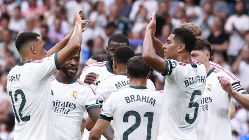 Celebración del Real Madrid en el triunfo ante el Málaga - EFE