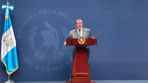 El presidente Bernardo Arévalo durante la conferencia de prensa 