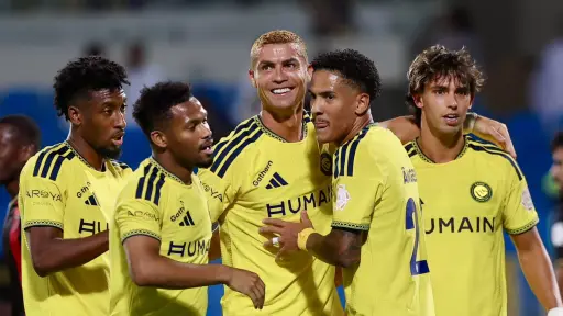 Celebración del Al Nassr en un partido de la liga saudí - instagram @cristiano