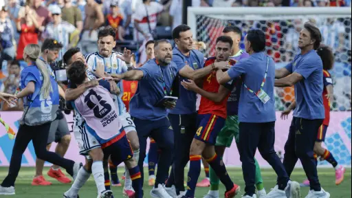 Momento de la trifulca en el Mundial 2026