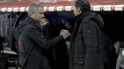 Saludo de José Mourinho y Diego Simeone hace 12 años (2014)
