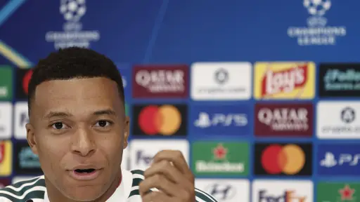 Kylian Mbappé en conferencia de prensa previo al Real Madrid vs. Inter - EFE