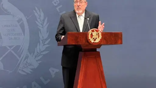 El presidente Bernardo Arévalo durante la conferencia de prensa 