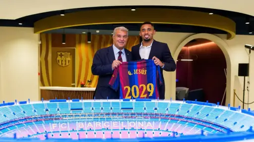Gabriel Jesús en su presentación con el FC Barcelona - FC Barcelona