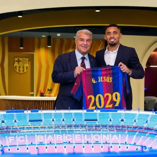 Gabriel Jesús en su presentación con el FC Barcelona - FC Barcelona