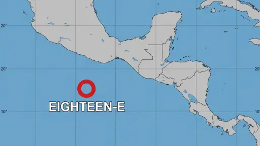 La depresión 18-E no representa peligro directo o indirecto para Guatemala.  ,Centro Nacional de Huracanes de los EE.UU.