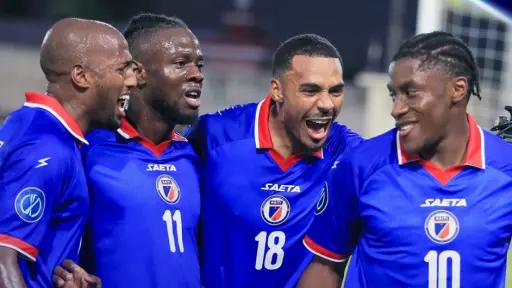 Celebración de Haití ante Costa Rica 