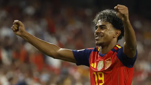 Celebración de Lamine Yamal ante Croacia - EFE