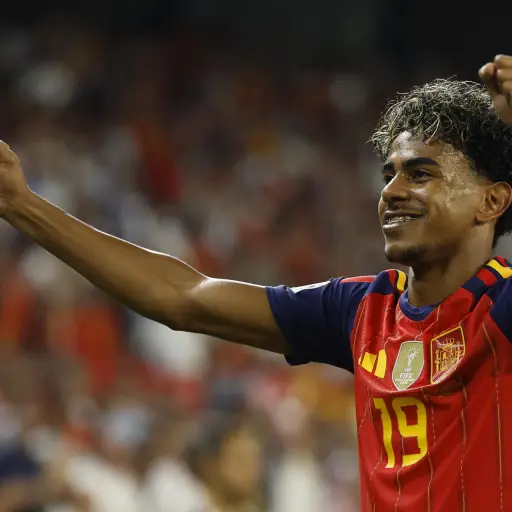 Celebración de Lamine Yamal ante Croacia - EFE