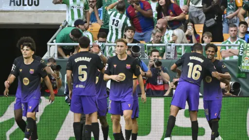 Celebración del Barcelona ante el Betis en La Cartuja - EFE