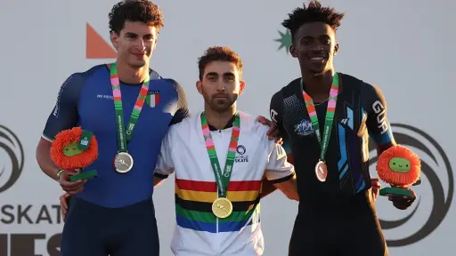 Faberson Bonilla gana medalla de bronce en los 100 metros del Mundial de Patinaje 2026 