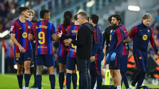 Jugadores del FC Barcelona en su partido ante el Getafe - EFE