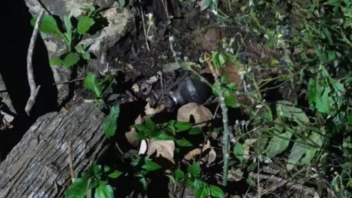 Área donde fue localizado un explosivo en Alta Verapaz. ,PNC