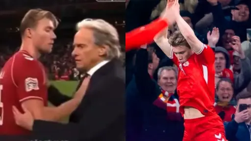 Rasmus Højlund empujó al técnico de Portugal Jorge Jesus 