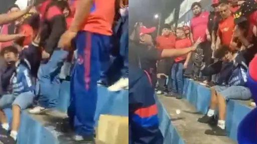 Aficionado con camisola de Comunicaciones es agredido físicamente en estadio El Trébol 