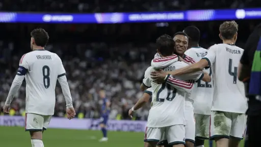 Celebración del Real Madrid ante el RB Leipzig en la Champions League - EFE